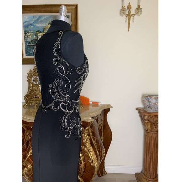 NEW LONG SPANDEX EVENING GOWN SPECIAL OCCASION FORMAL PARTY GALA DRESS - Picture 4 of 5